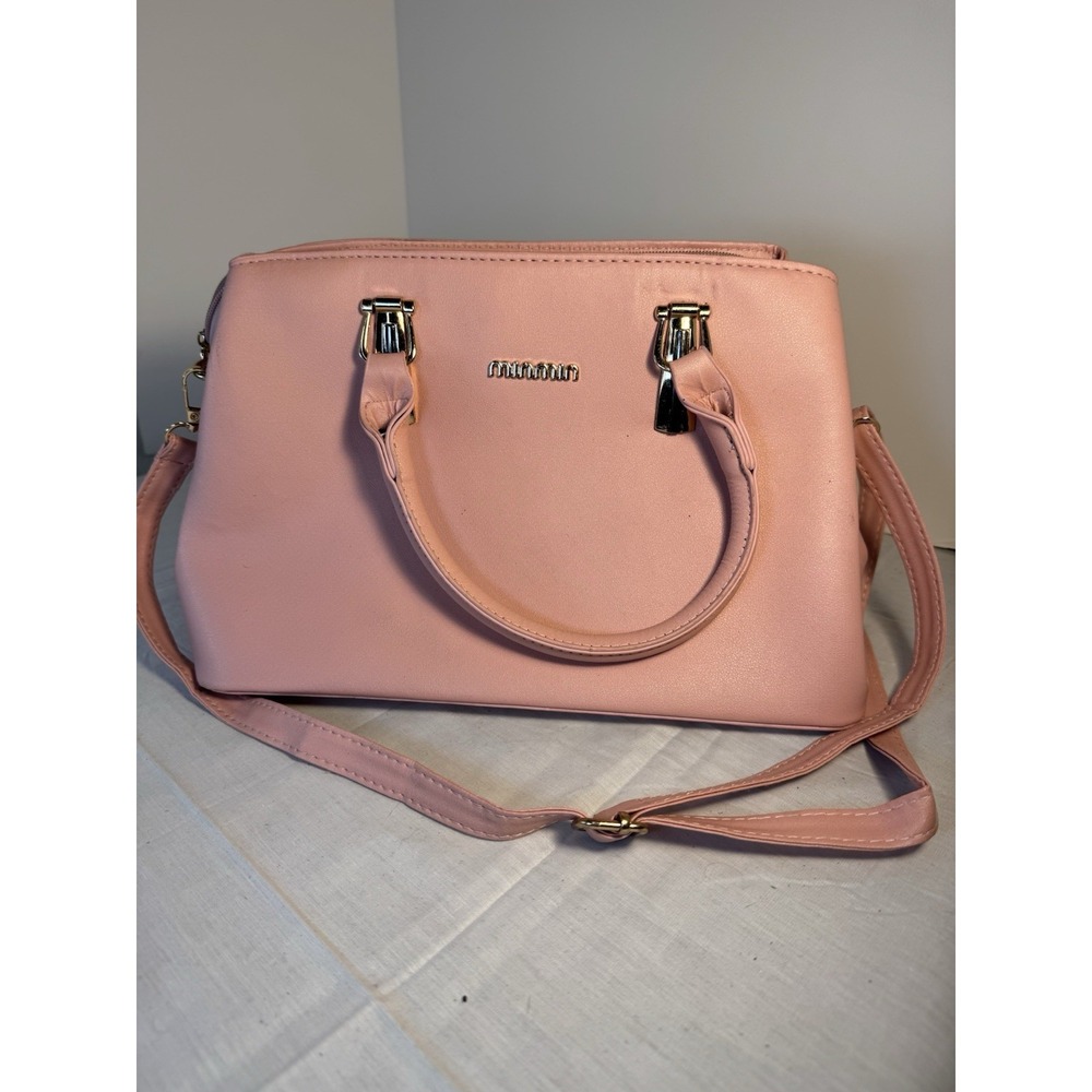Min Min Pink Faux Leather Shoulder body Satchel Bag Purse